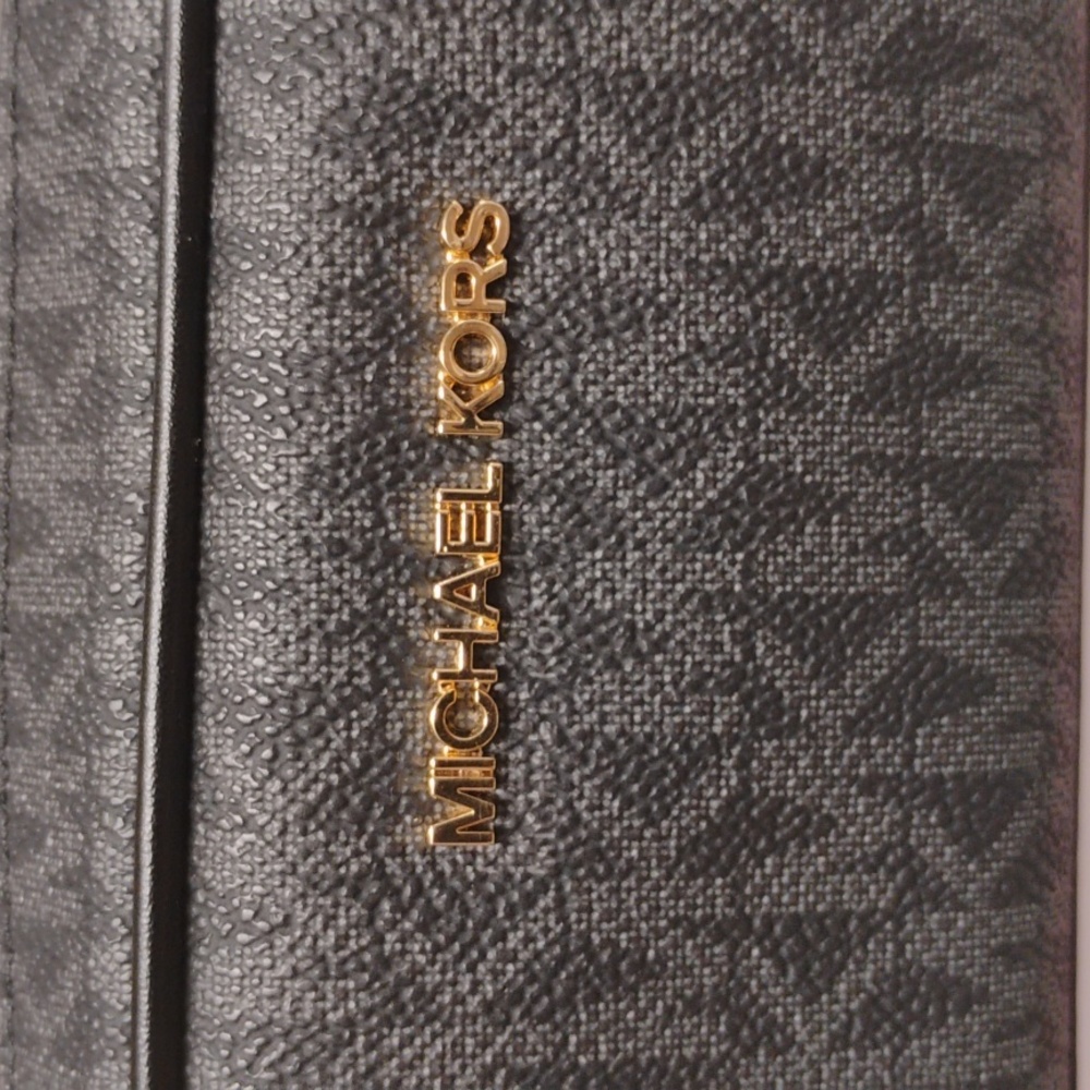 Michael Kors Black Monogram Pencil Case - Picture 2 of 6